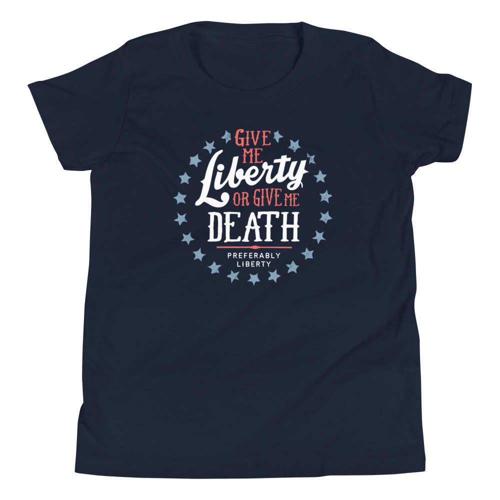 Liberty Or Death, Preferably Liberty Kid's Youth Tee Hoodie, Sweatshirt | PureTeeCo.com (Image 2)