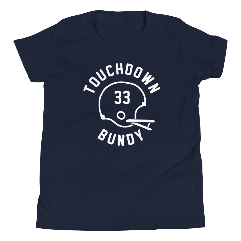 Touchdown Bundy Kid's Youth Tee Hoodie, Sweatshirt | PureTeeCo.com (Image 3)