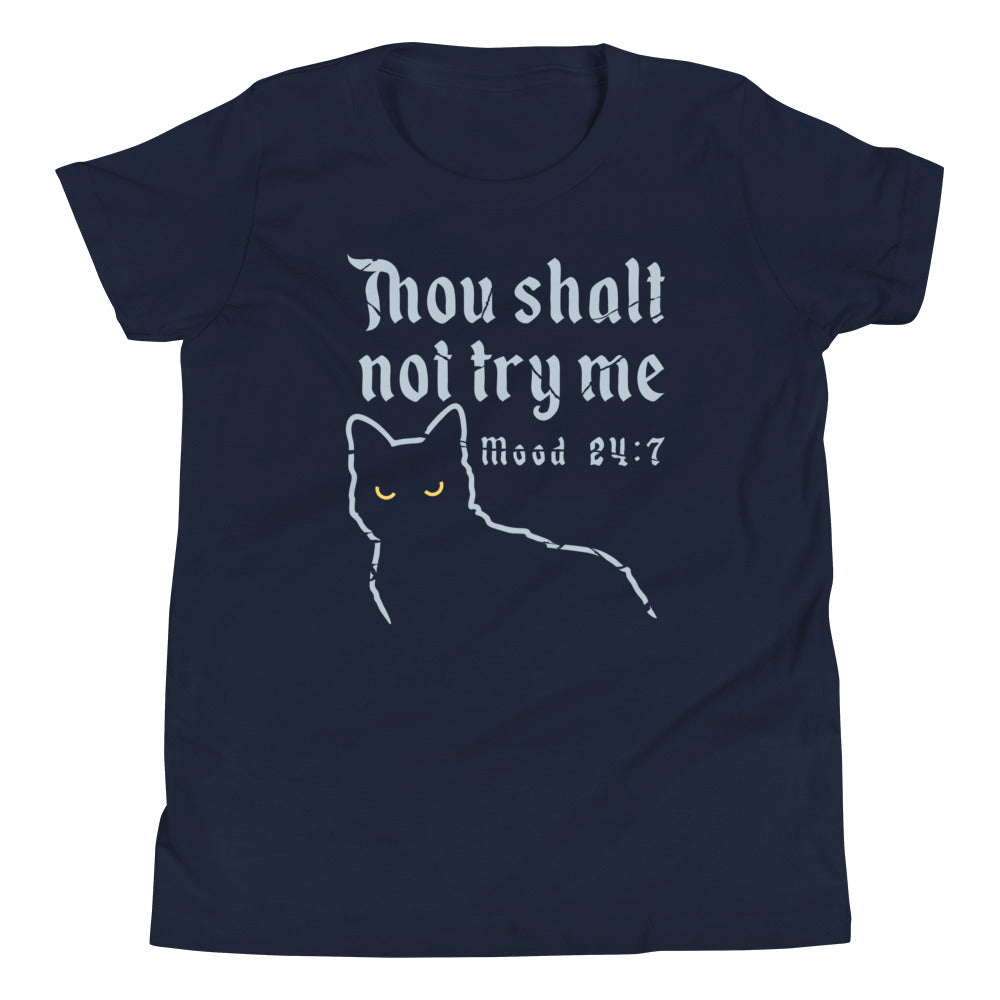 Thou Shalt Not Try Me Kid's Youth Tee Hoodie, Sweatshirt | PureTeeCo.com (Image 2)