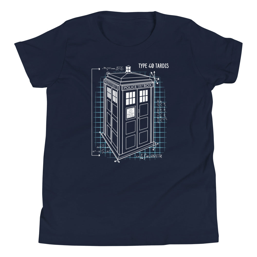 Type 40 Tardis Kid's Youth Tee Hoodie, Sweatshirt | PureTeeCo.com (Image 3)