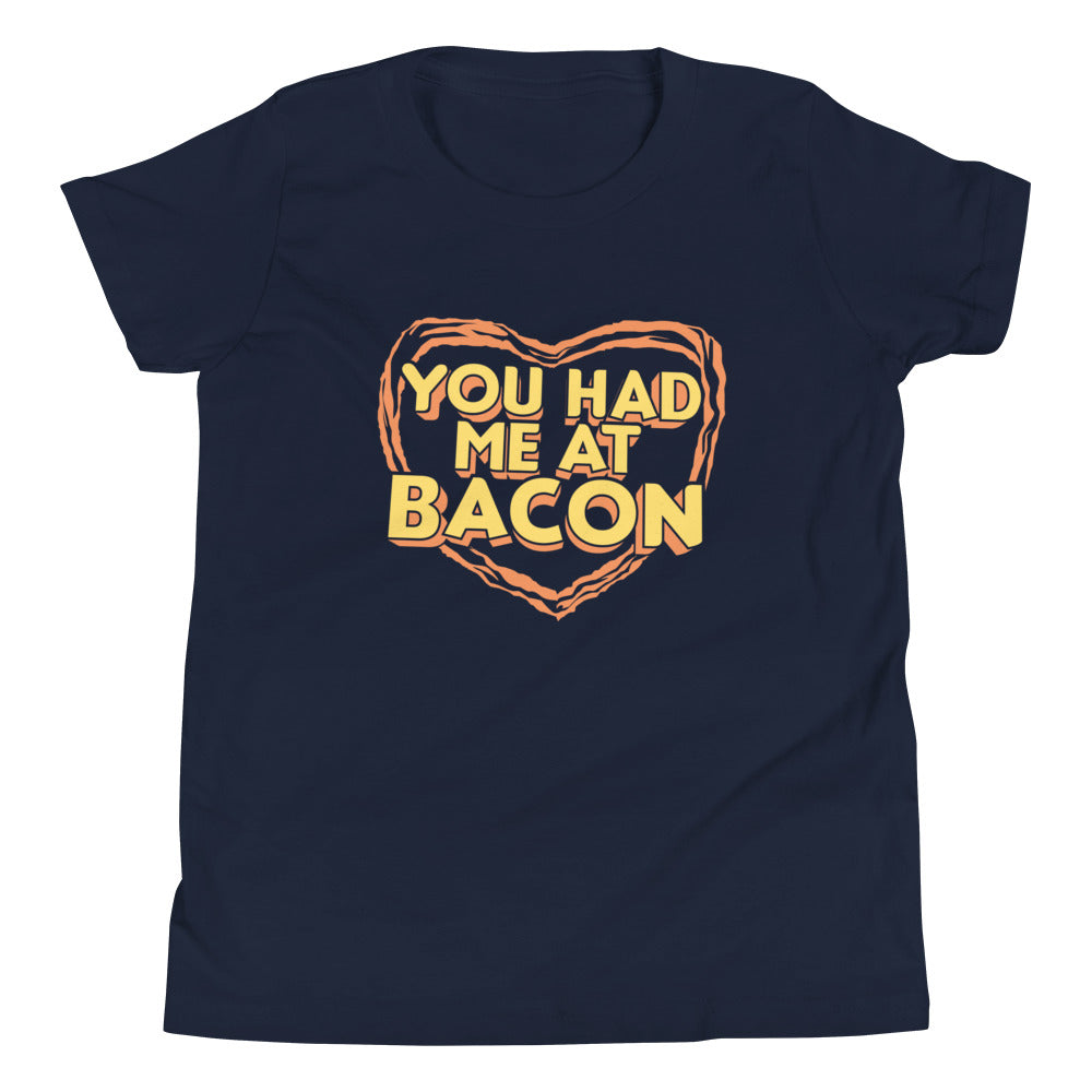 You Had Me At Bacon Kid's Youth Tee Hoodie, Sweatshirt | PureTeeCo.com (Image 2)
