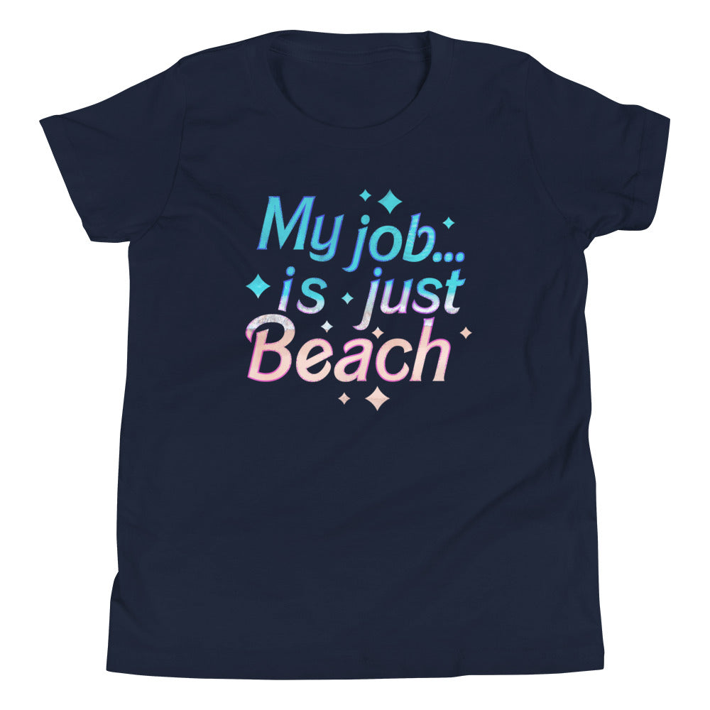 My Job Is Just Beach Kid's Youth Tee Hoodie, Sweatshirt | PureTeeCo.com (Image 3)