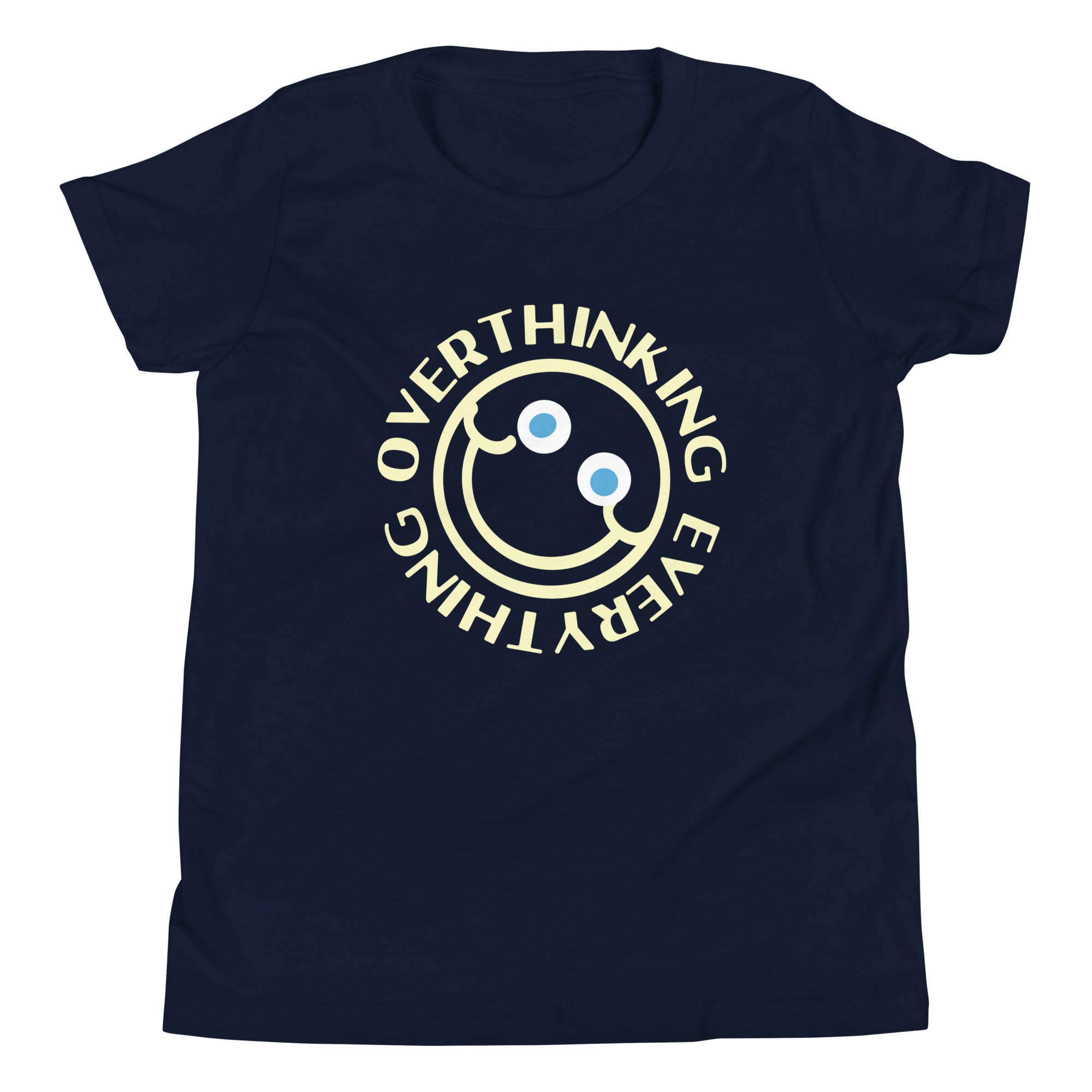 Overthinking Everything Kid's Youth Tee Hoodie, Sweatshirt | PureTeeCo.com (Image 3)