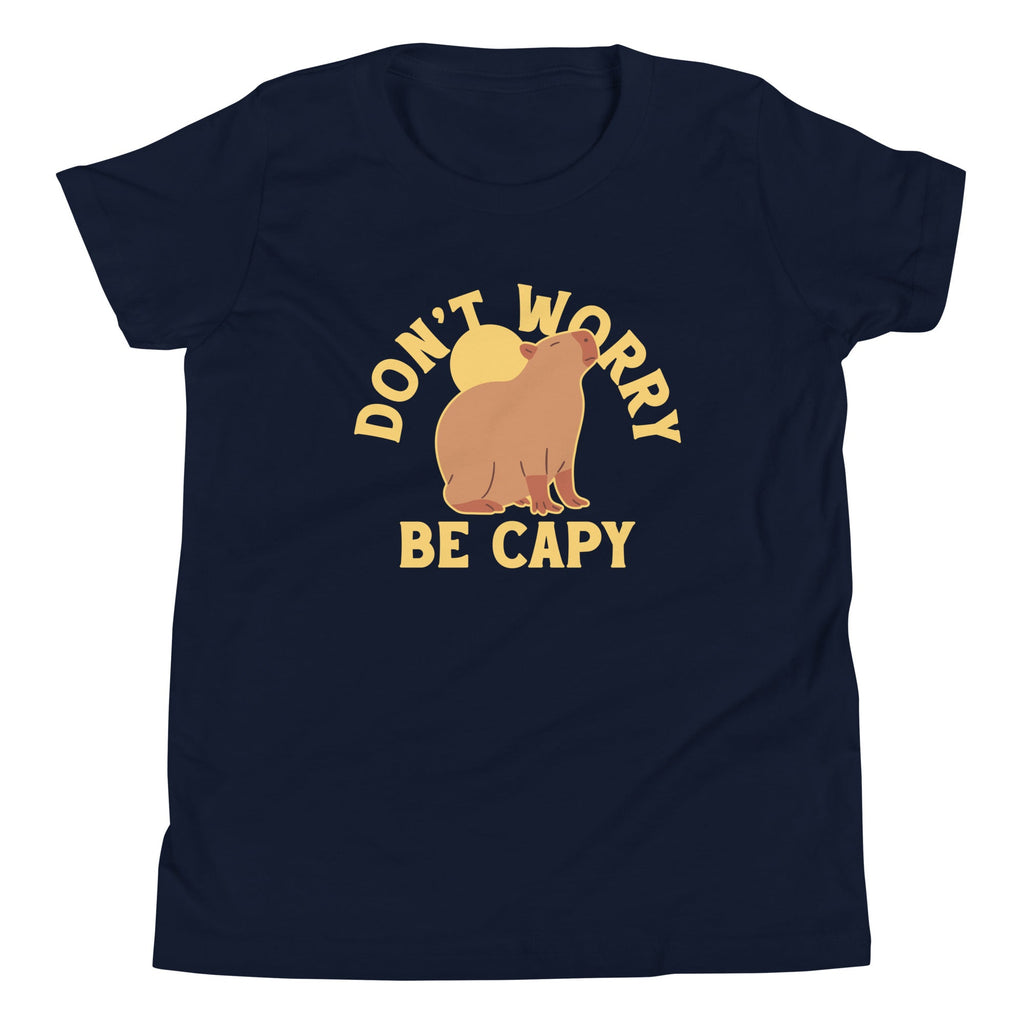 Don't Worry Be Capy Kid's Youth Tee Hoodie, Sweatshirt | PureTeeCo.com (Image 2)
