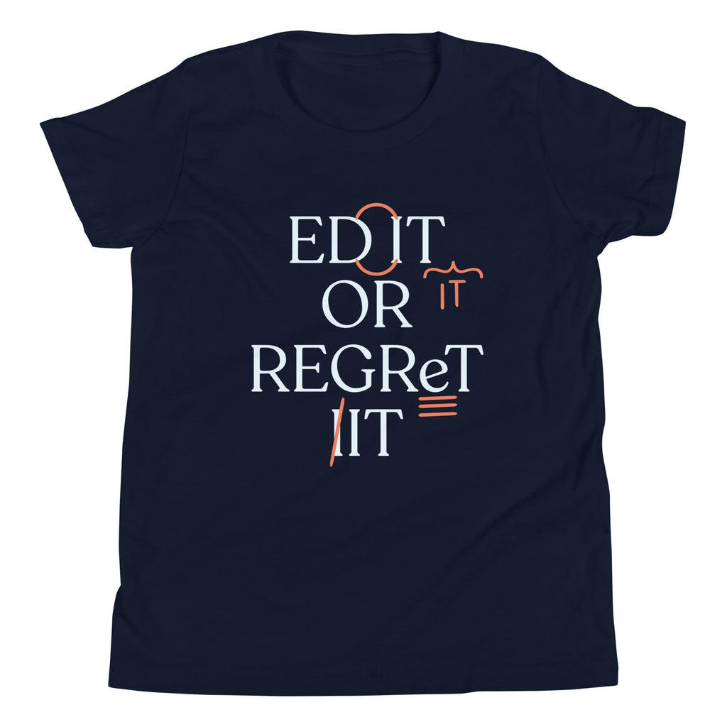 Edit Or Regret It Kid's Youth Tee Hoodie, Sweatshirt | PureTeeCo.com (Image 1)