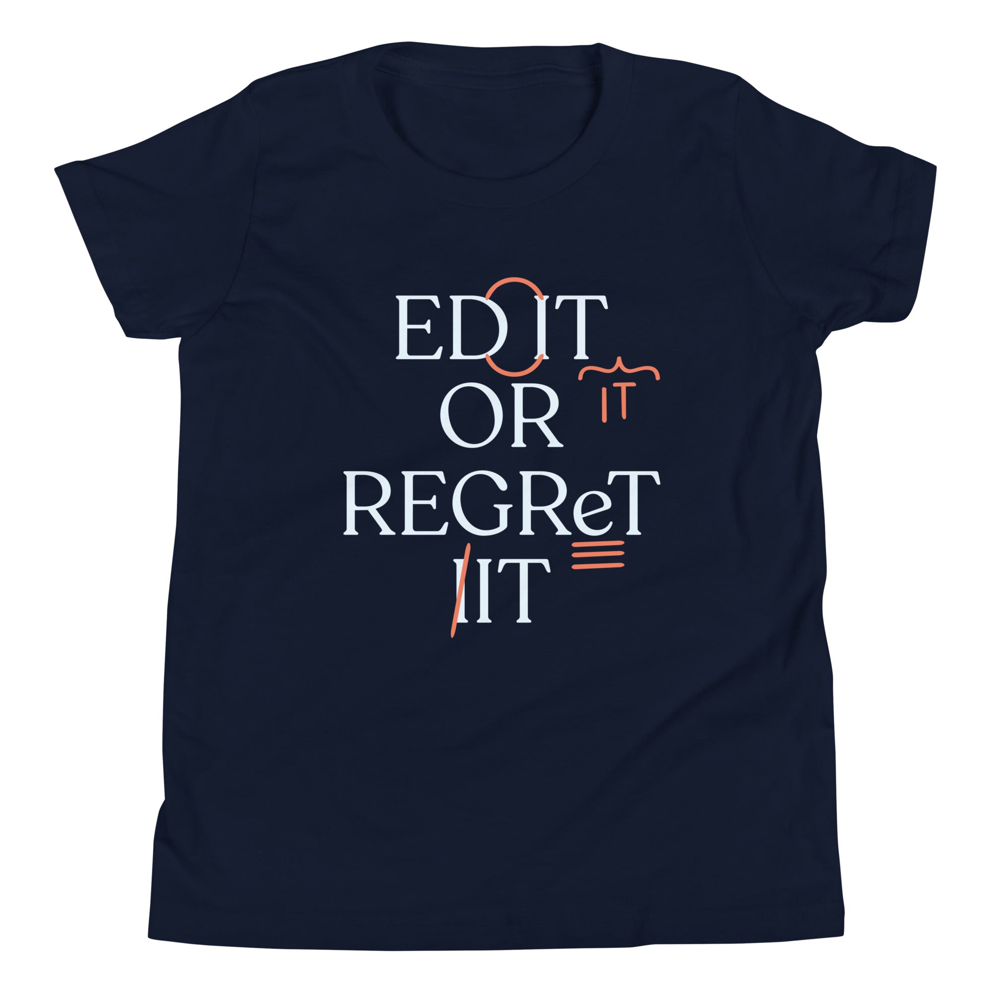 Edit Or Regret It Kid's Youth Tee Hoodie, Sweatshirt | PureTeeCo.com (Image 1)
