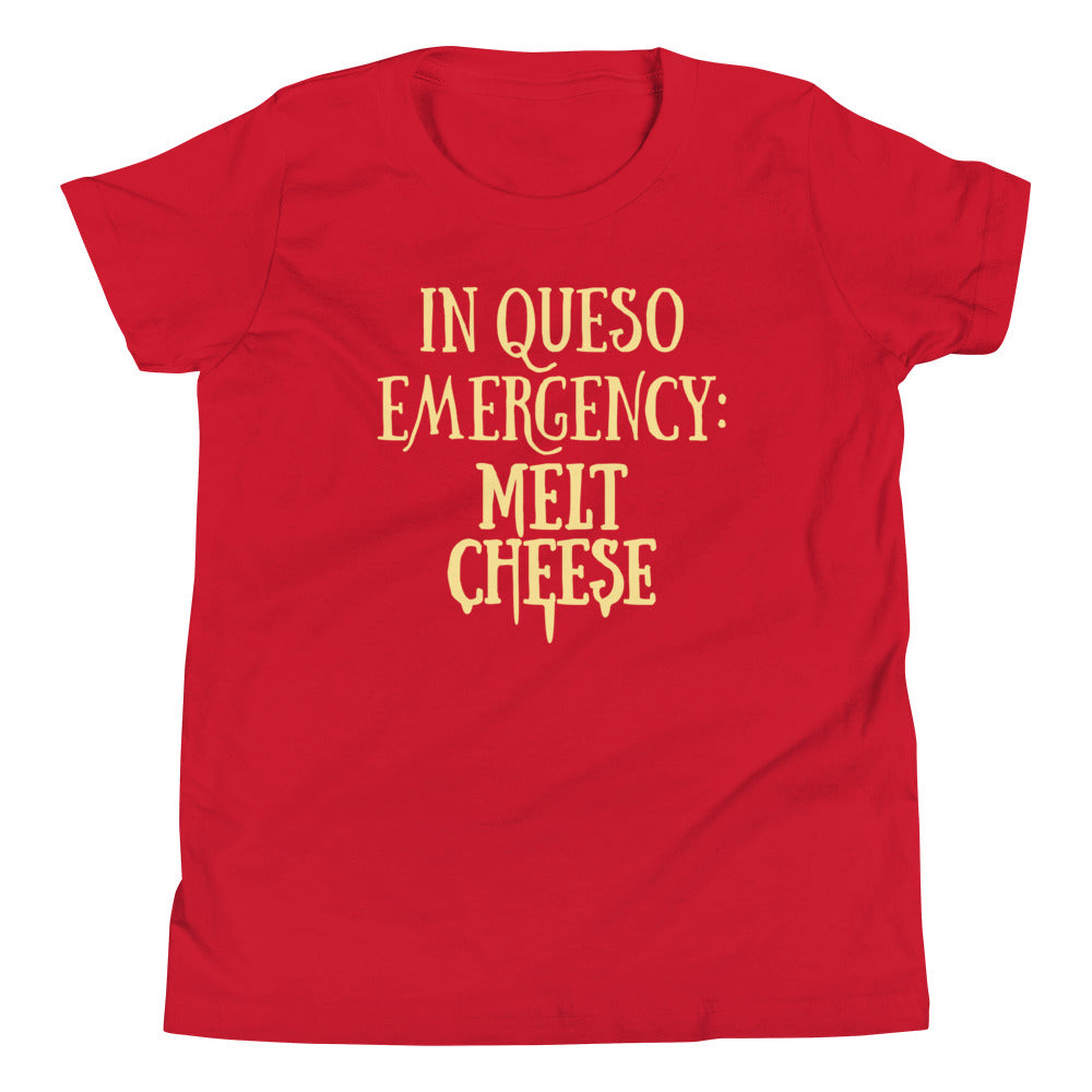 In Queso Emergency: Melt Cheese Kid's Youth Tee Hoodie, Sweatshirt | PureTeeCo.com (Image 1)