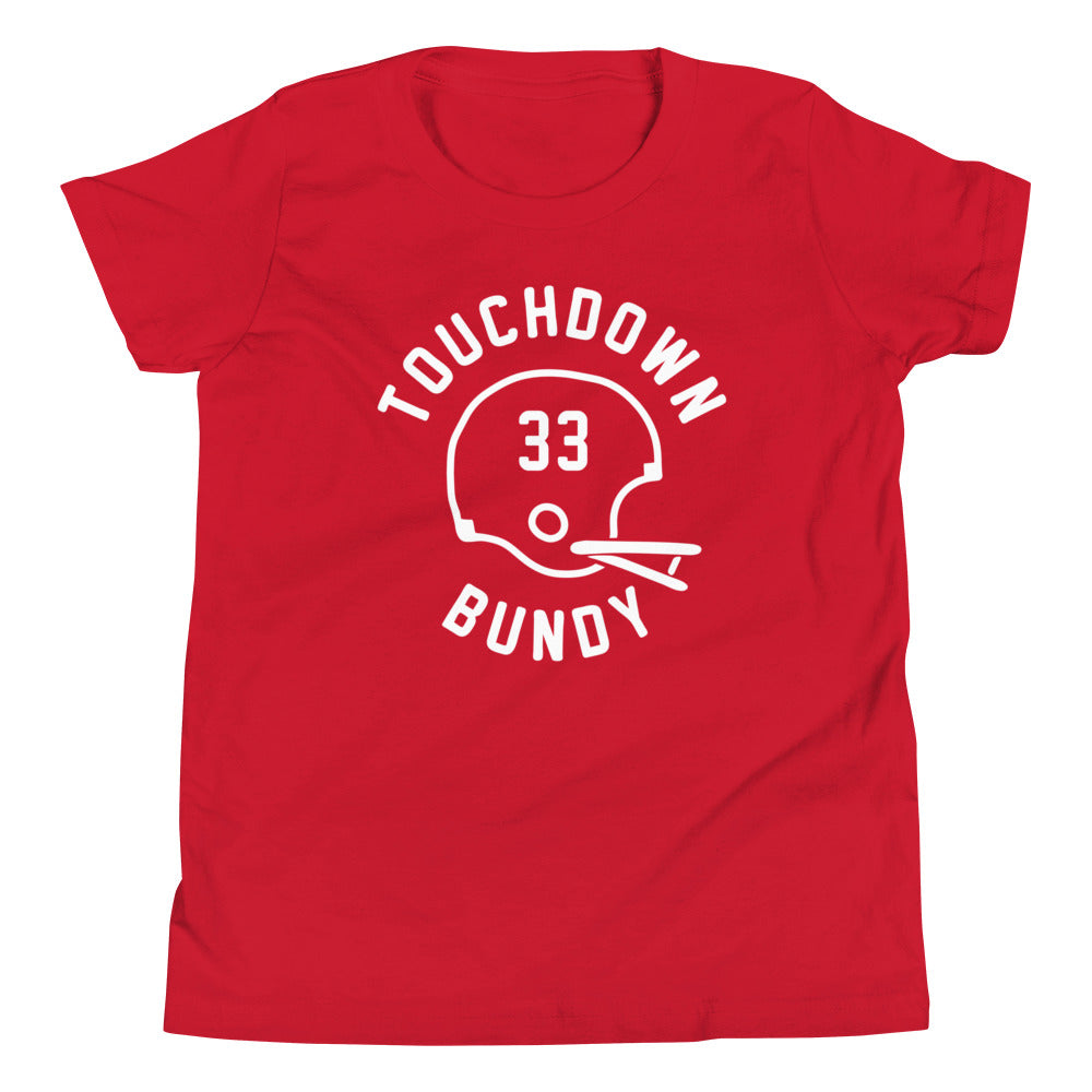 Touchdown Bundy Kid's Youth Tee Hoodie, Sweatshirt | PureTeeCo.com (Image 4)