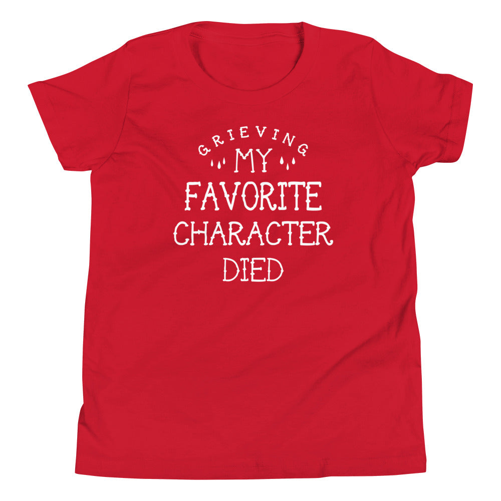 My Favorite Character Died Kid's Youth Tee Hoodie, Sweatshirt | PureTeeCo.com (Image 3)