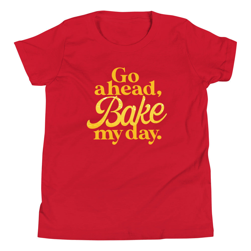Go Ahead, Bake My Day Kid's Youth Tee Hoodie, Sweatshirt | PureTeeCo.com (Image 4)