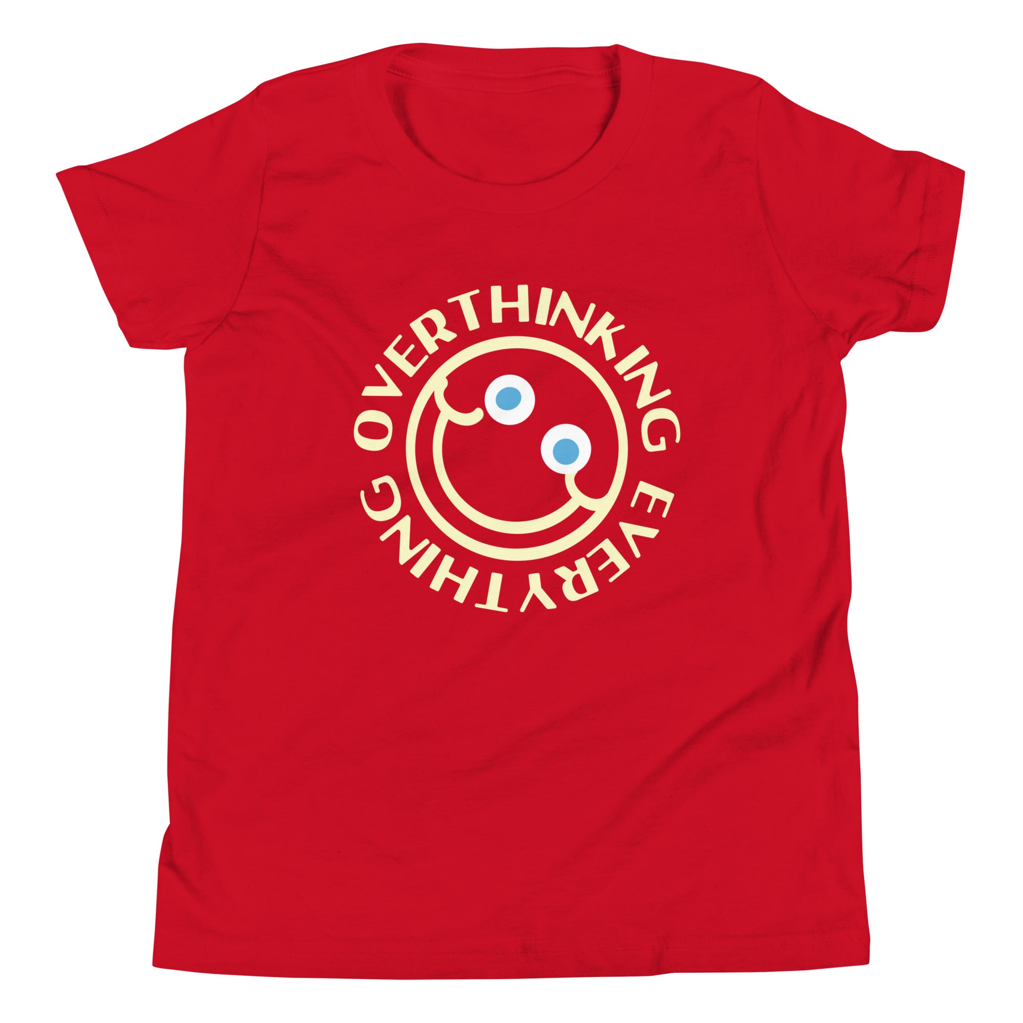 Overthinking Everything Kid's Youth Tee Hoodie, Sweatshirt | PureTeeCo.com (Image 4)