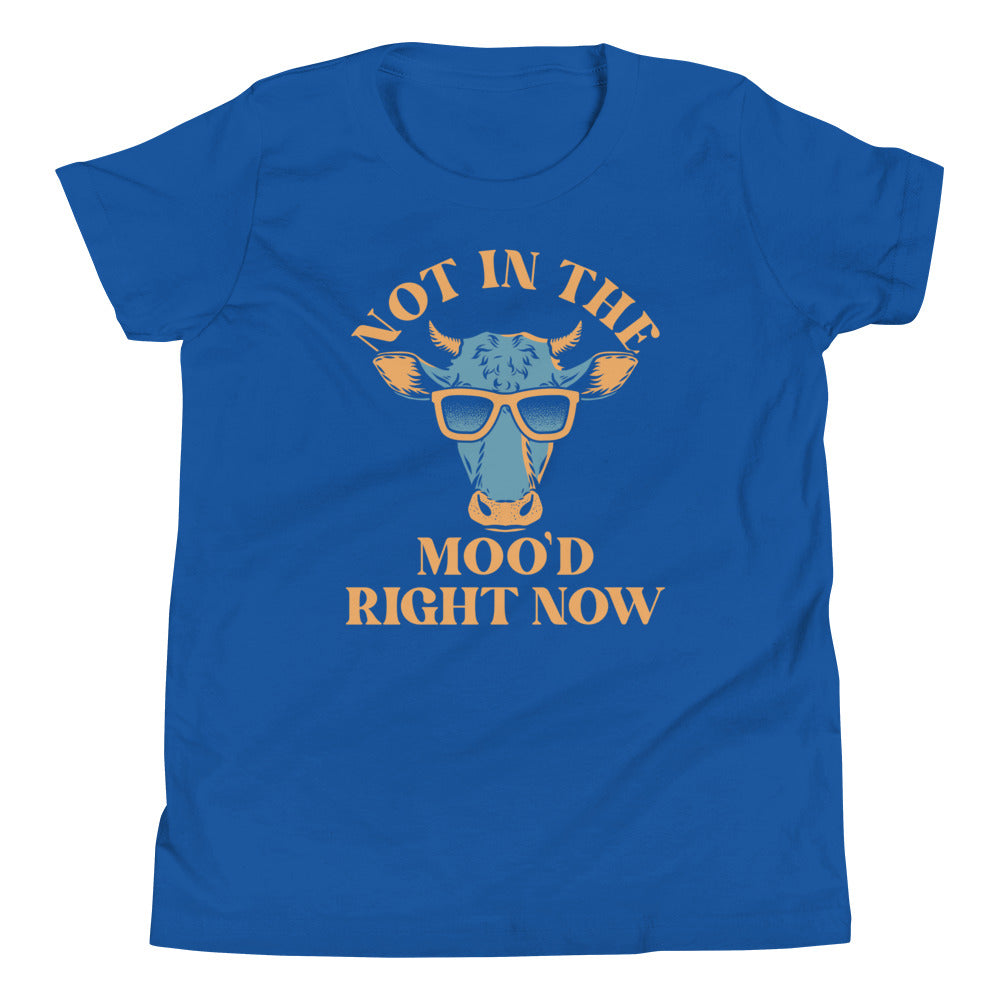 Not In The Moo'd Right Now Kid's Youth Tee Hoodie, Sweatshirt | PureTeeCo.com (Image 4)