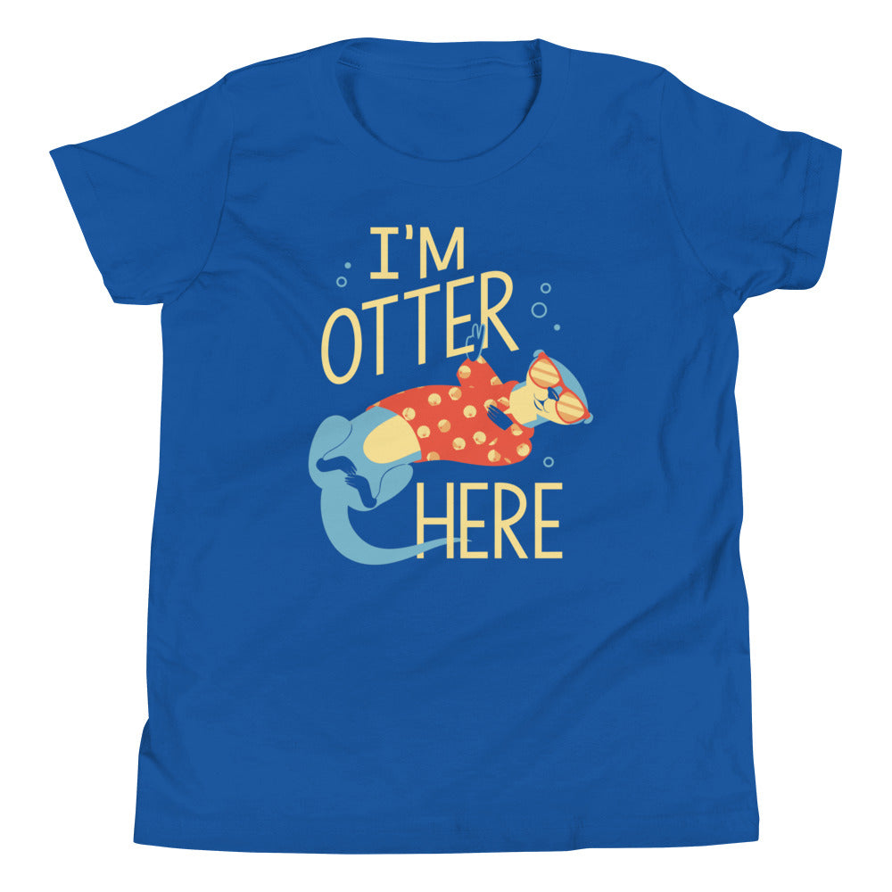I'm Otter Here Kid's Youth Tee Hoodie, Sweatshirt | PureTeeCo.com (Image 1)