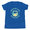 Owlways Anxious Kid's Youth Tee Hoodie, Sweatshirt | PureTeeCo.com (Image 1)