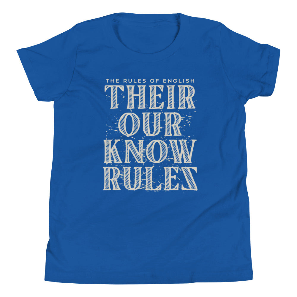 Their Our Know Rules Kid's Youth Tee Hoodie, Sweatshirt | PureTeeCo.com (Image 4)