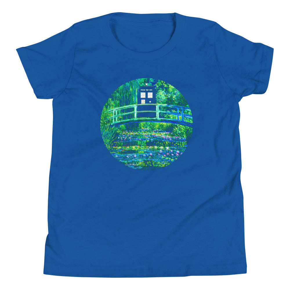 Water Lilies Police Box Kid's Youth Tee Hoodie, Sweatshirt | PureTeeCo.com (Image 3)