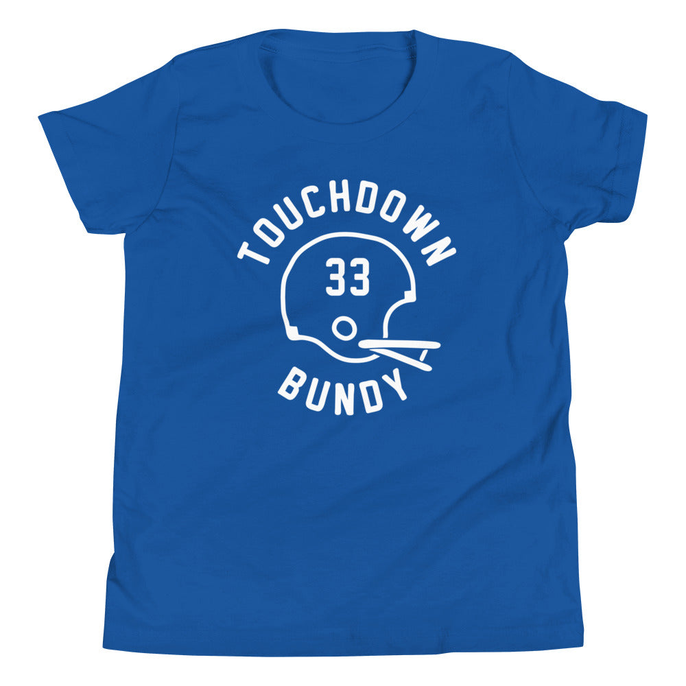 Touchdown Bundy Kid's Youth Tee Hoodie, Sweatshirt | PureTeeCo.com (Image 1)