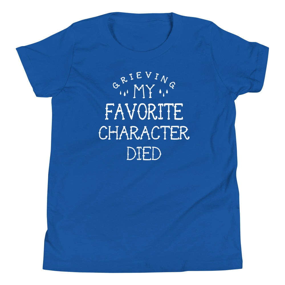 My Favorite Character Died Kid's Youth Tee Hoodie, Sweatshirt | PureTeeCo.com (Image 4)