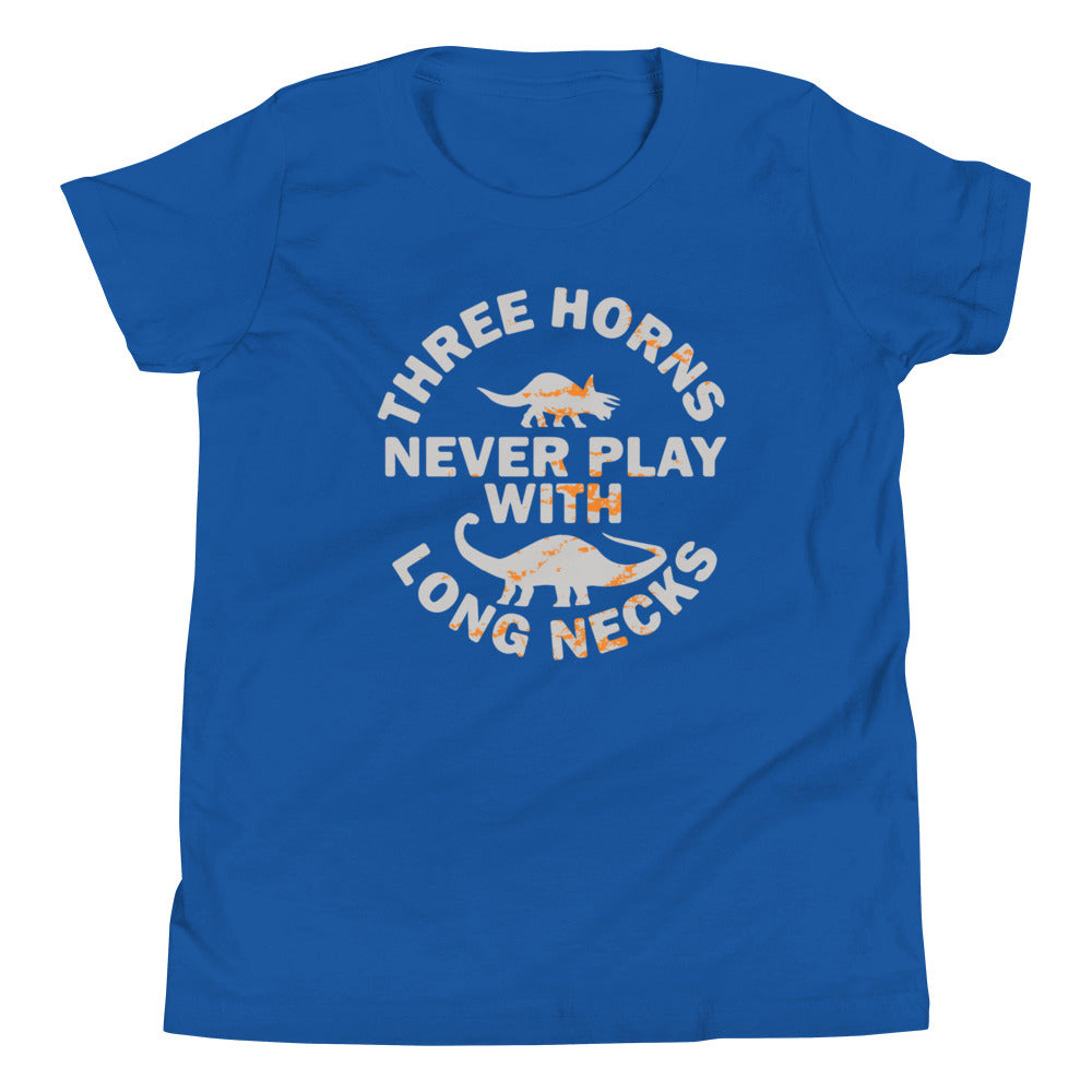 Three Horns Never Play With Long Necks Kid's Youth Tee Hoodie, Sweatshirt | PureTeeCo.com (Image 5)