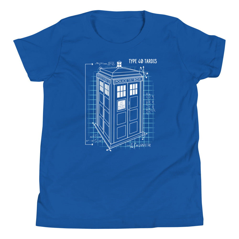 Type 40 Tardis Kid's Youth Tee Hoodie, Sweatshirt | PureTeeCo.com (Image 1)