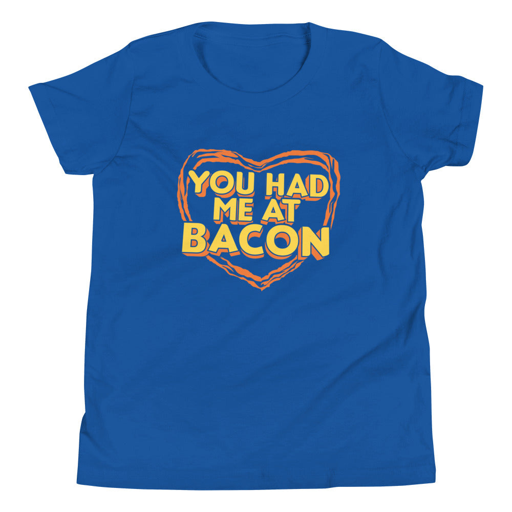 You Had Me At Bacon Kid's Youth Tee Hoodie, Sweatshirt | PureTeeCo.com (Image 4)