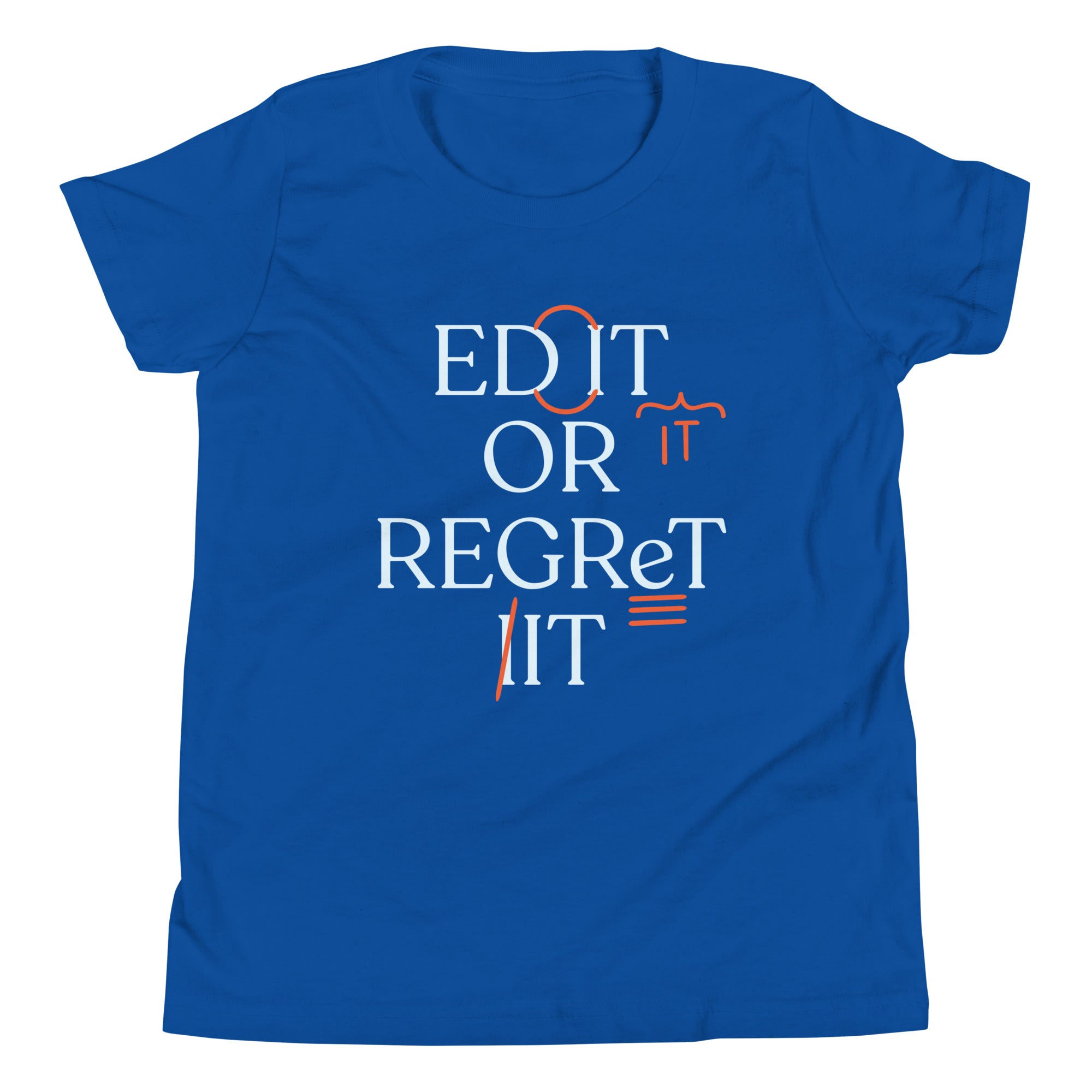 Edit Or Regret It Kid's Youth Tee Hoodie, Sweatshirt | PureTeeCo.com (Image 4)