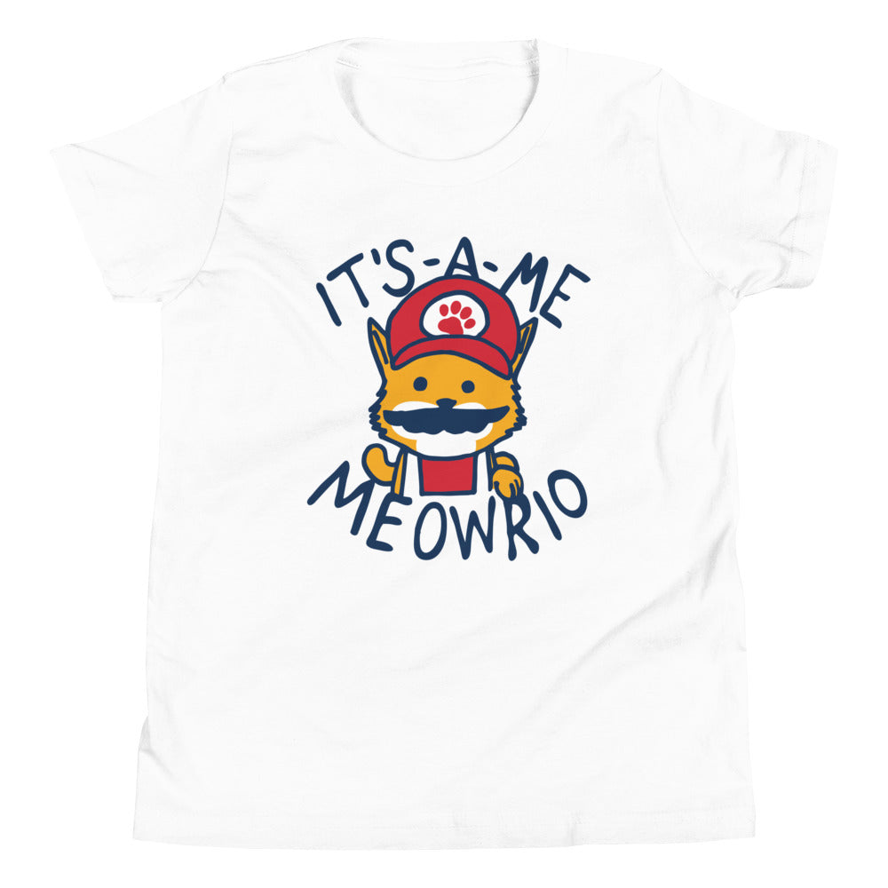 It's-a-me Meowrio Kid's Youth Tee Hoodie, Sweatshirt | PureTeeCo.com (Image 2)
