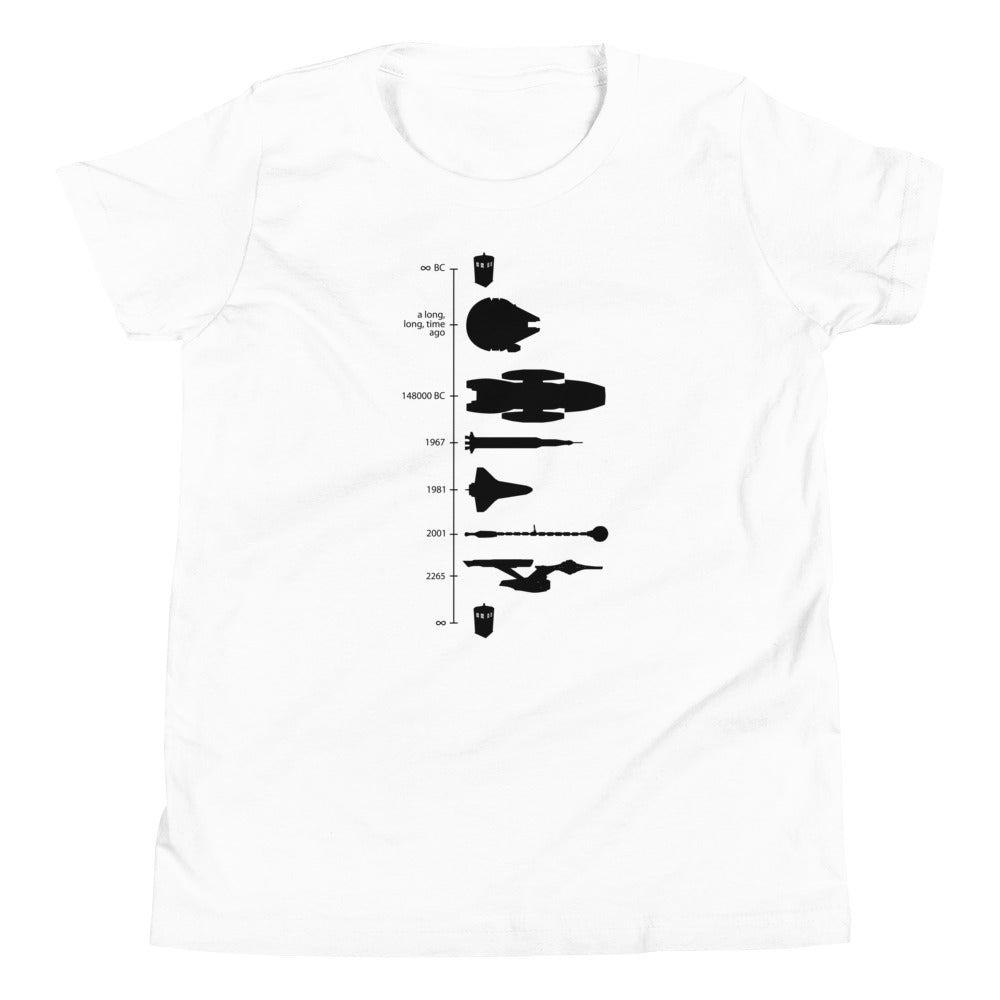 Space Ship Timeline Kid's Youth Tee Hoodie, Sweatshirt | PureTeeCo.com (Image 5)