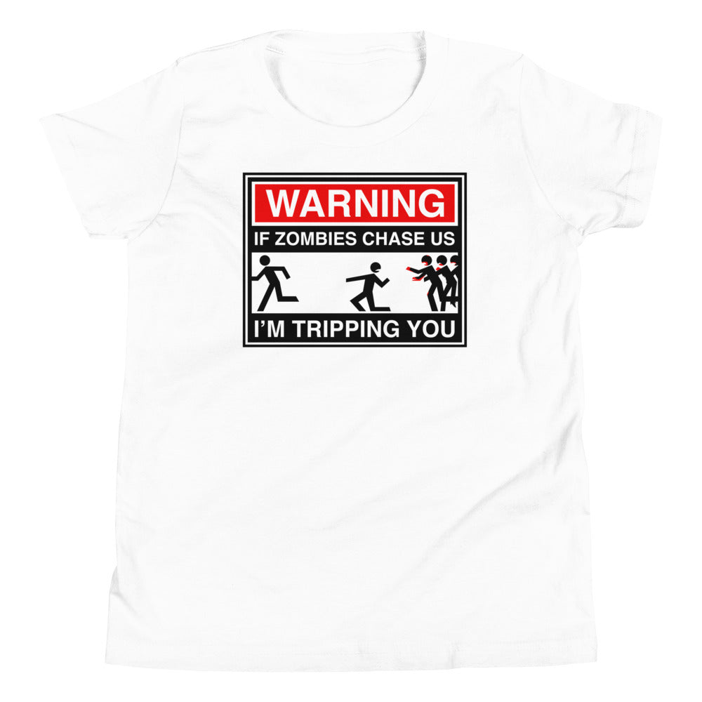 If Zombies Chase Us Kid's Youth Tee Hoodie, Sweatshirt | PureTeeCo.com (Image 2)
