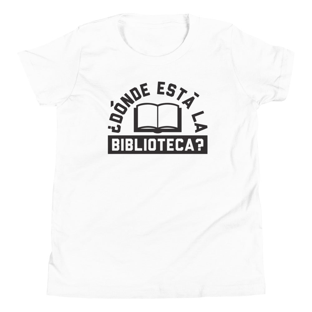 Donde Esta La Biblioteca? Kid's Youth Tee Hoodie, Sweatshirt | PureTeeCo.com (Image 5)