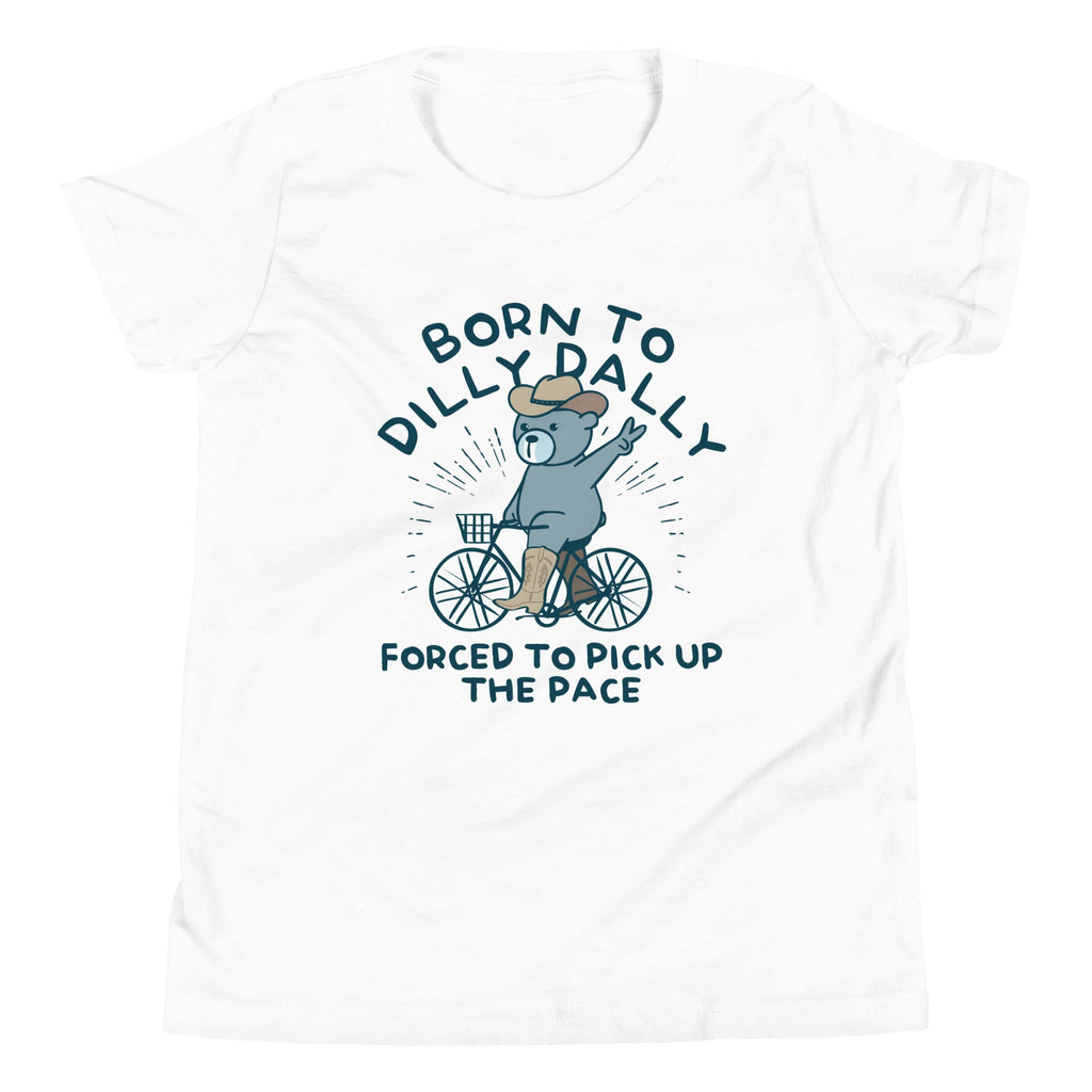 Born To Dilly Dally Forced To Pick Up The Pace Kid's Youth Tee Hoodie, Sweatshirt | PureTeeCo.com (Image 5)