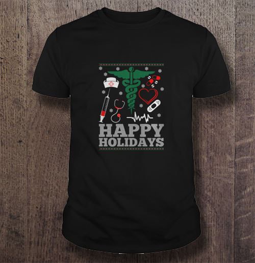 Happy holidays nurse ugly christmas sweater