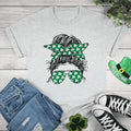 zMessy Bun St. Patrick's Day Graphic Tee Hoodie, Sweatshirt | PureTeeCo.com