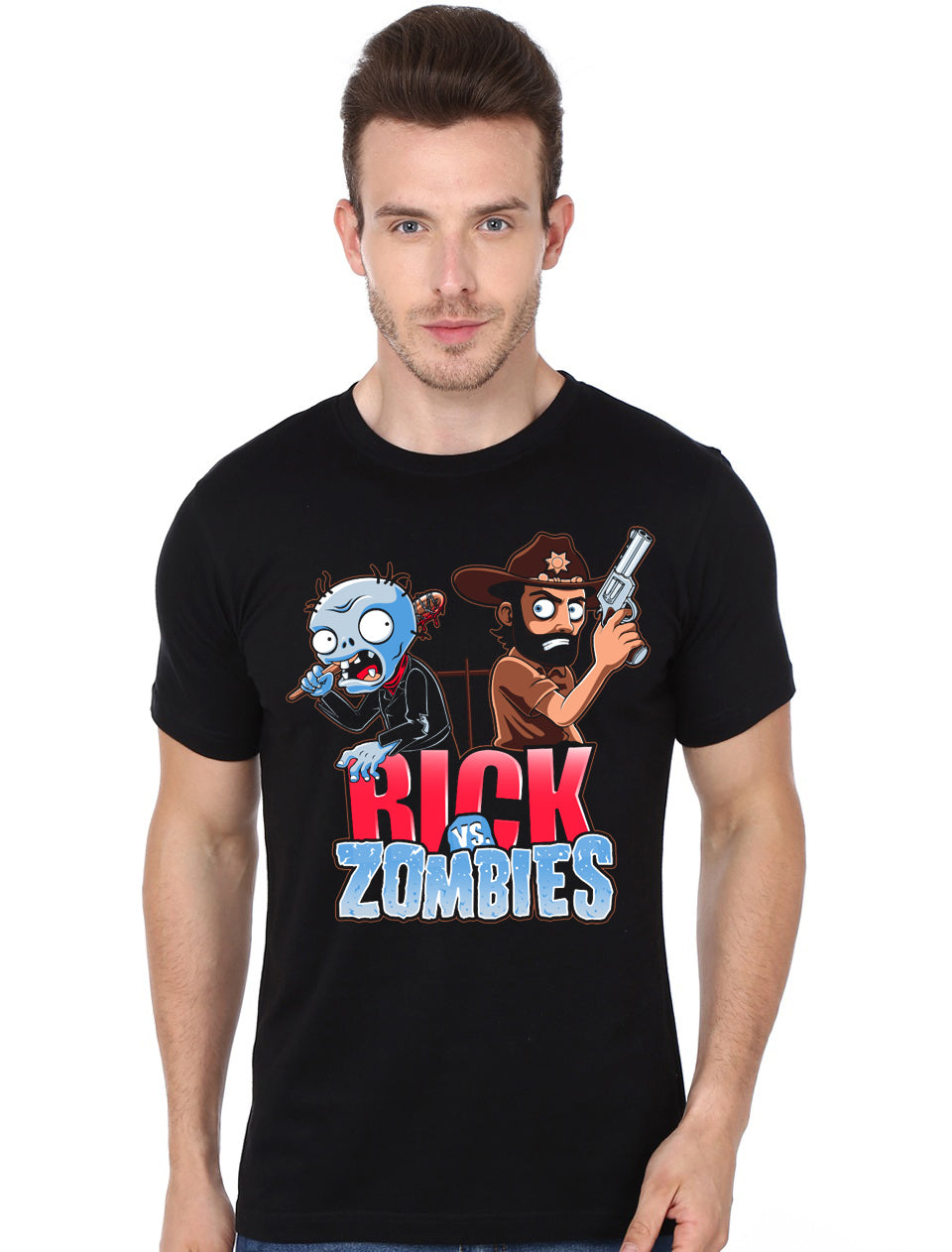 Rick vs. Zombies Black T-Shirt Hoodie, Sweatshirt | PureTeeCo.com